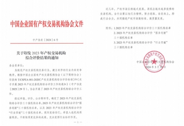 喜報(bào)！貴州陽(yáng)光產(chǎn)權(quán)交易所獲評(píng)全國(guó)產(chǎn)權(quán)交易機(jī)構(gòu)綜合評(píng)價(jià)三十強(qiáng)機(jī)構(gòu)